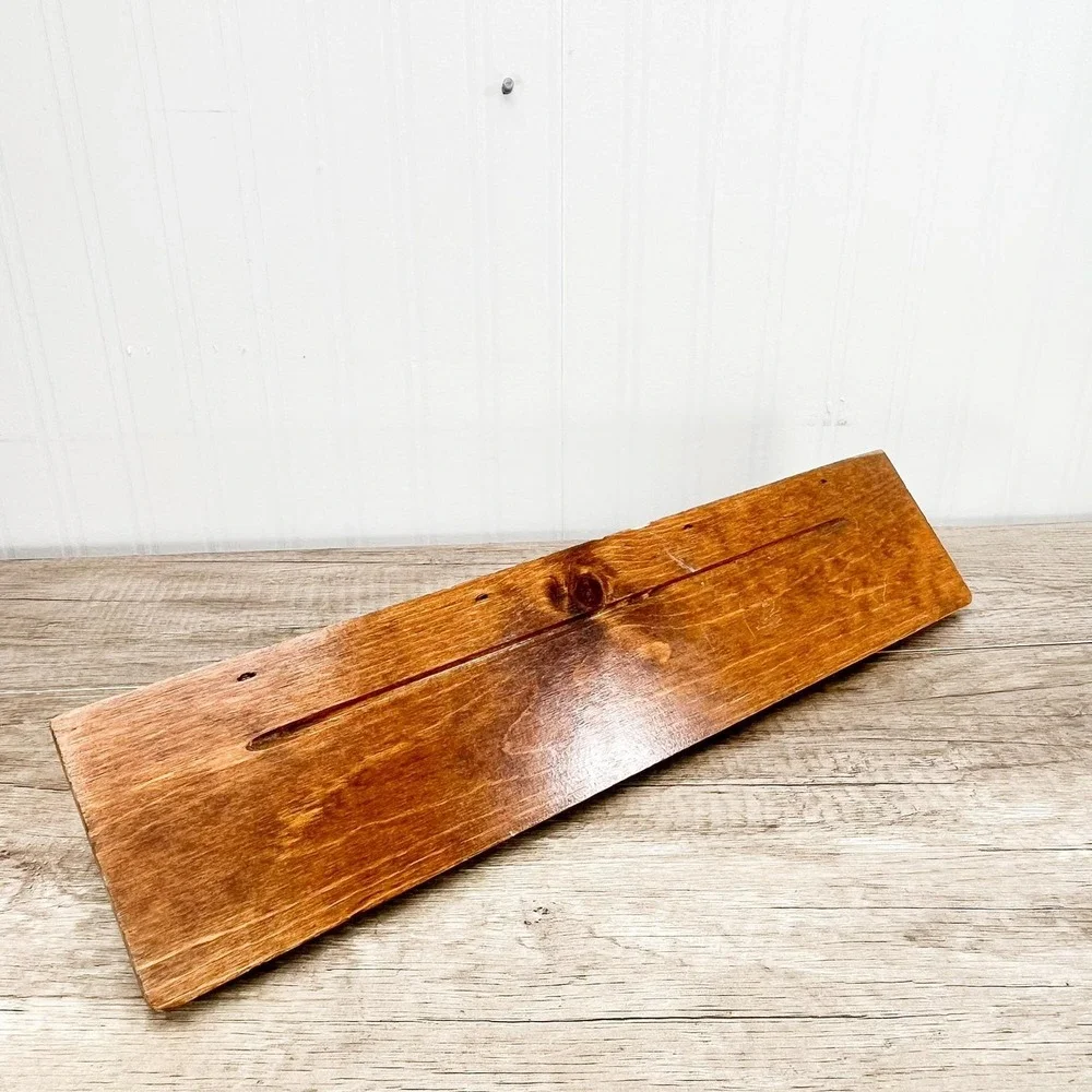 Mid-Century Modern Wood Curio Shelf - Small Vintage Trinket Display